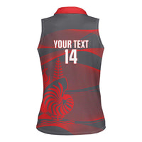 Custom New Caledonia Football Women Sleeveless Polo Shirt Allez Les Cagous Grey Version LT14 - Polynesian Pride