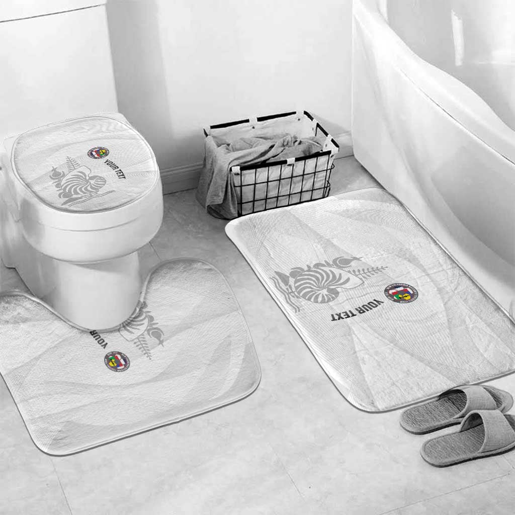 Custom New Caledonia Football Bathroom Set Allez Les Cagous White Version - Polynesian Pride