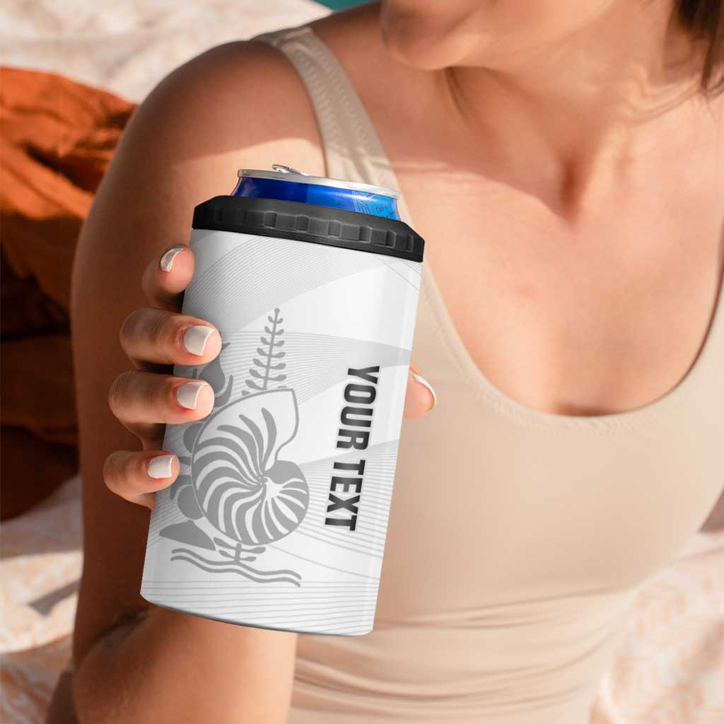 Custom New Caledonia Football 4 in 1 Can Cooler Tumbler Allez Les Cagous White Version LT14 - Polynesian Pride