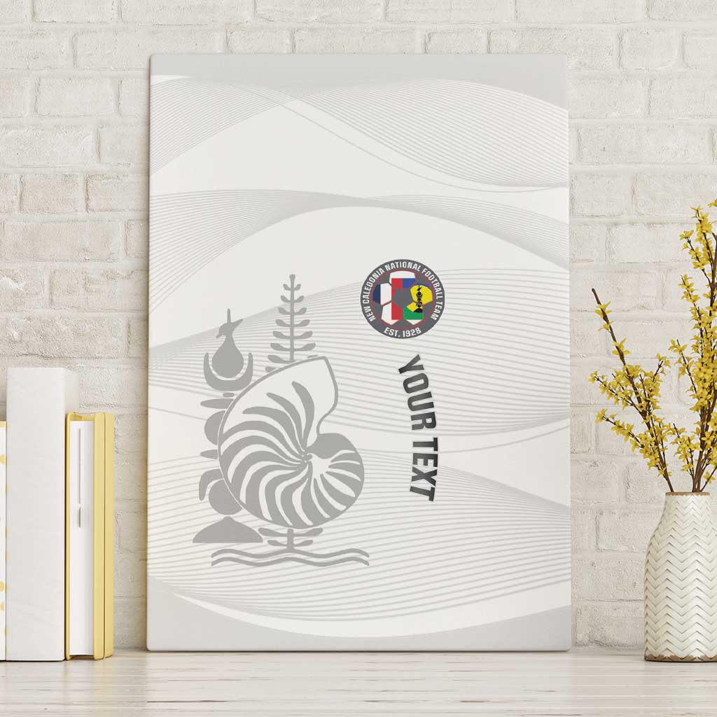 Custom New Caledonia Football Canvas Wall Art Allez Les Cagous White Version - Polynesian Pride