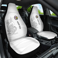 Custom New Caledonia Football Car Seat Cover Allez Les Cagous White Version - Polynesian Pride