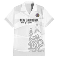 Custom New Caledonia Football Family Matching Puletasi and Hawaiian Shirt Allez Les Cagous White Version - Polynesian Pride