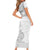 Custom New Caledonia Football Family Matching Short Sleeve Bodycon Dress and Hawaiian Shirt Allez Les Cagous White Version - Polynesian Pride