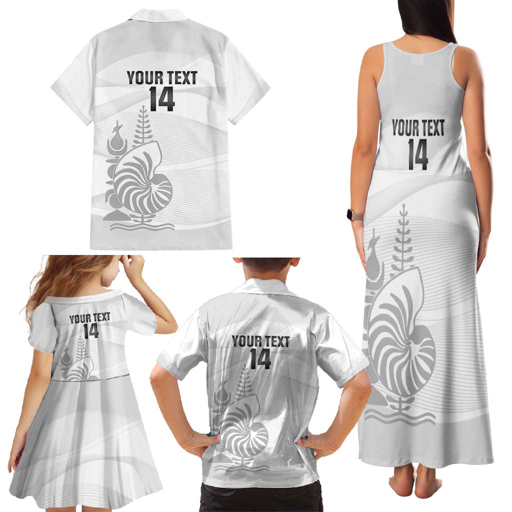 Custom New Caledonia Football Family Matching Tank Maxi Dress and Hawaiian Shirt Allez Les Cagous White Version LT14 - Polynesian Pride