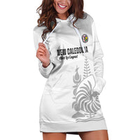 Custom New Caledonia Football Hoodie Dress Allez Les Cagous White Version LT14 White - Polynesian Pride