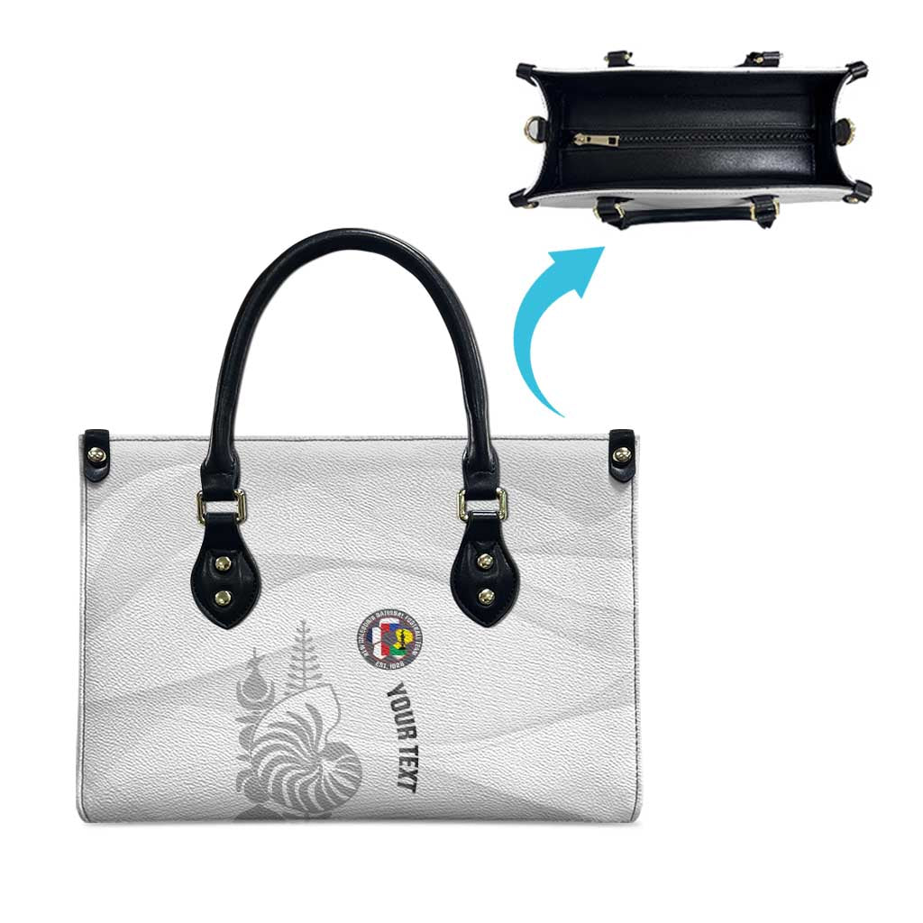Custom New Caledonia Football Leather Bag Allez Les Cagous White Version - Polynesian Pride