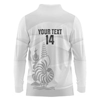 Custom New Caledonia Football Long Sleeve Polo Shirt Allez Les Cagous White Version LT14 - Polynesian Pride