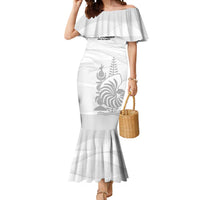 Custom New Caledonia Football Mermaid Dress Allez Les Cagous White Version LT14 Women White - Polynesian Pride