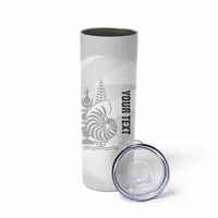 Custom New Caledonia Football Skinny Tumbler Allez Les Cagous White Version LT14 - Polynesian Pride