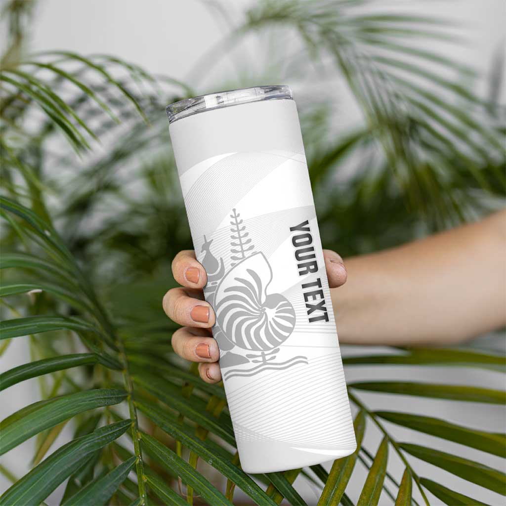 Custom New Caledonia Football Skinny Tumbler Allez Les Cagous White Version LT14 - Polynesian Pride