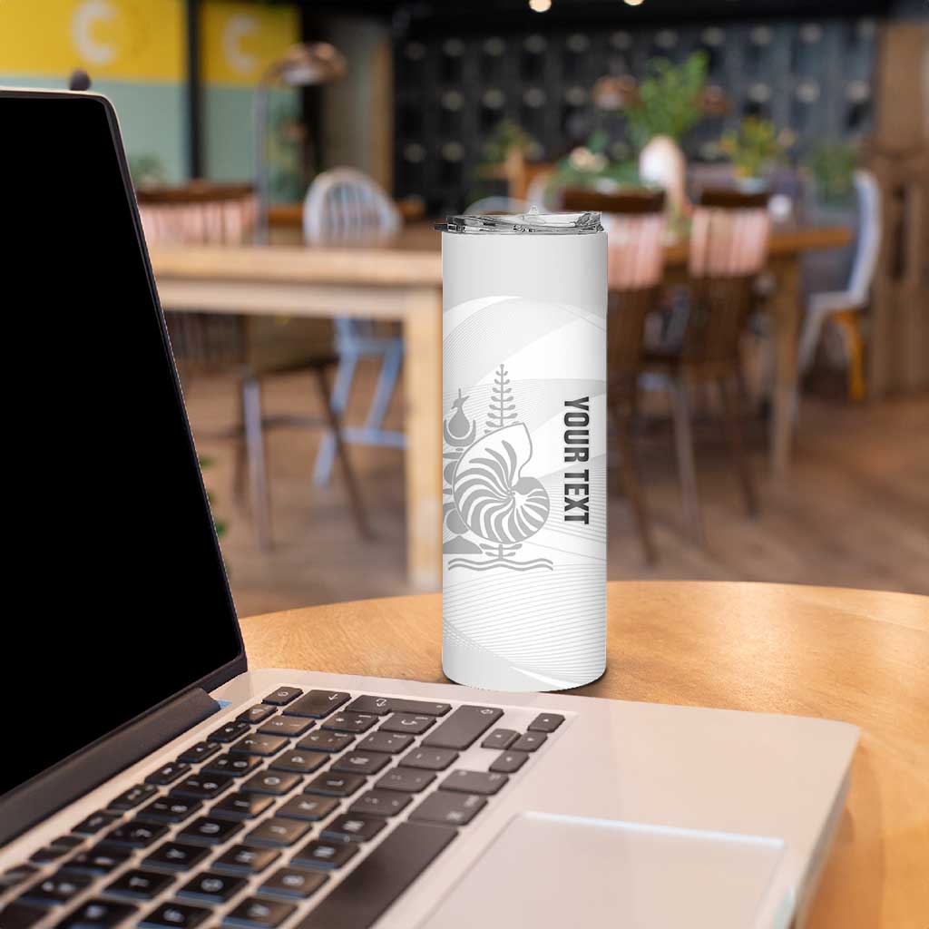 Custom New Caledonia Football Skinny Tumbler Allez Les Cagous White Version LT14 - Polynesian Pride