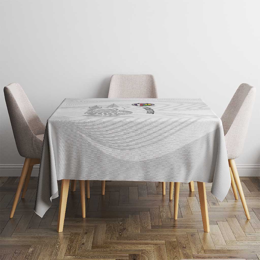 Custom New Caledonia Football Tablecloth Allez Les Cagous White Version LT14 - Polynesian Pride