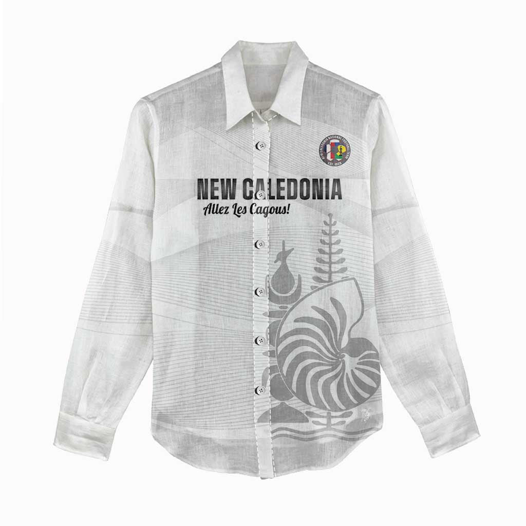 Custom New Caledonia Football Women Casual Shirt Allez Les Cagous White Version LT14 - Polynesian Pride