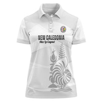 Custom New Caledonia Football Women Polo Shirt Allez Les Cagous White Version LT14 Female White - Polynesian Pride