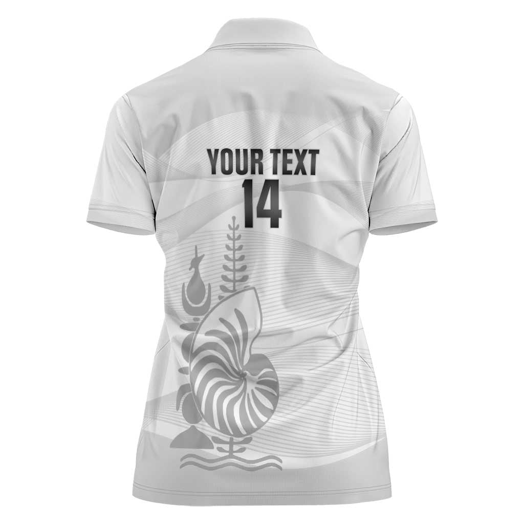 Custom New Caledonia Football Women Polo Shirt Allez Les Cagous White Version LT14 - Polynesian Pride