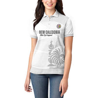 Custom New Caledonia Football Women Polo Shirt Allez Les Cagous White Version LT14 - Polynesian Pride