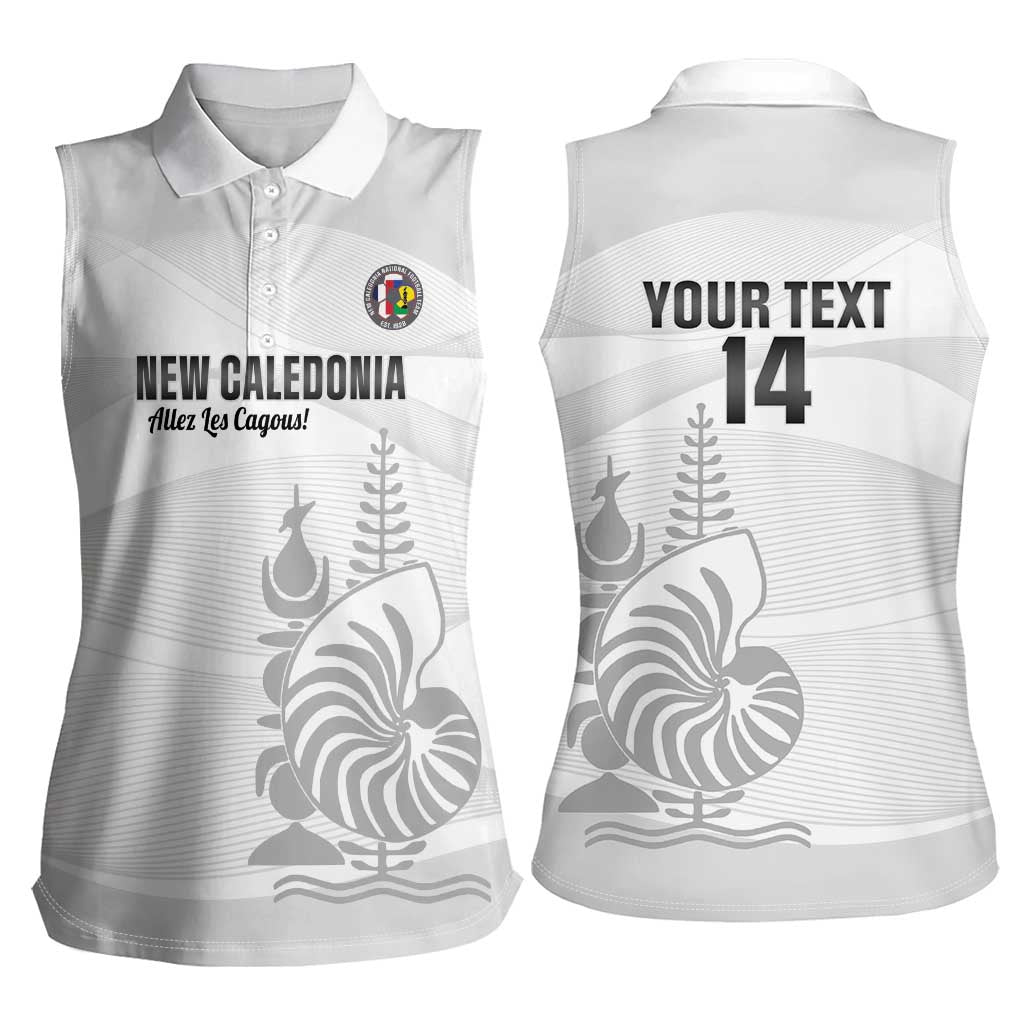 Custom New Caledonia Football Women Sleeveless Polo Shirt Allez Les Cagous White Version LT14 - Polynesian Pride
