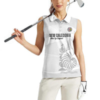 Custom New Caledonia Football Women Sleeveless Polo Shirt Allez Les Cagous White Version LT14 - Polynesian Pride