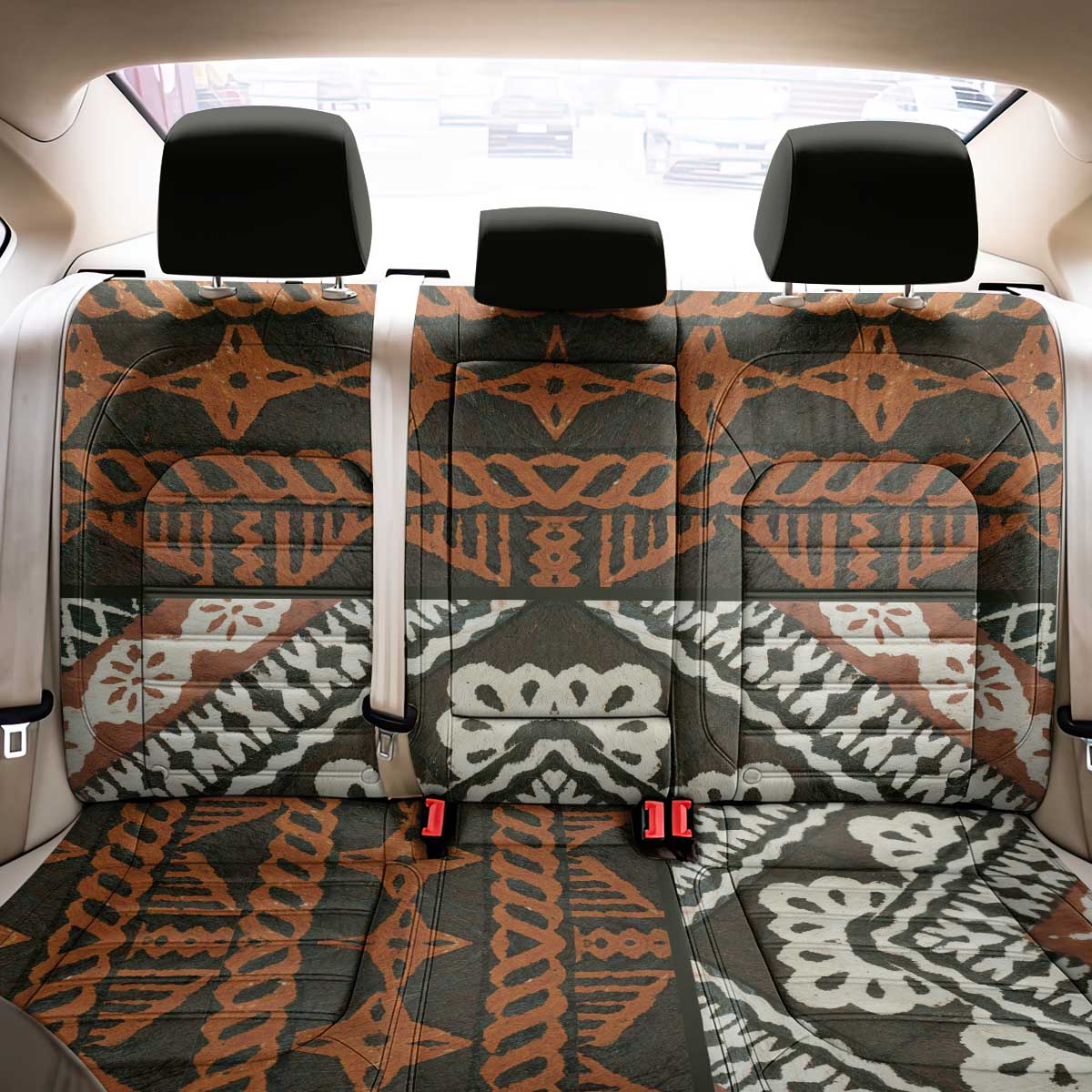 Bula Fiji Tapa Back Car Seat Cover Fijian Masi Vintage Vibes LT14 - Polynesian Pride
