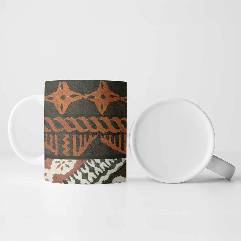 Bula Fiji Tapa Ceramic Mug Fijian Masi Vintage Vibes - Polynesian Pride
