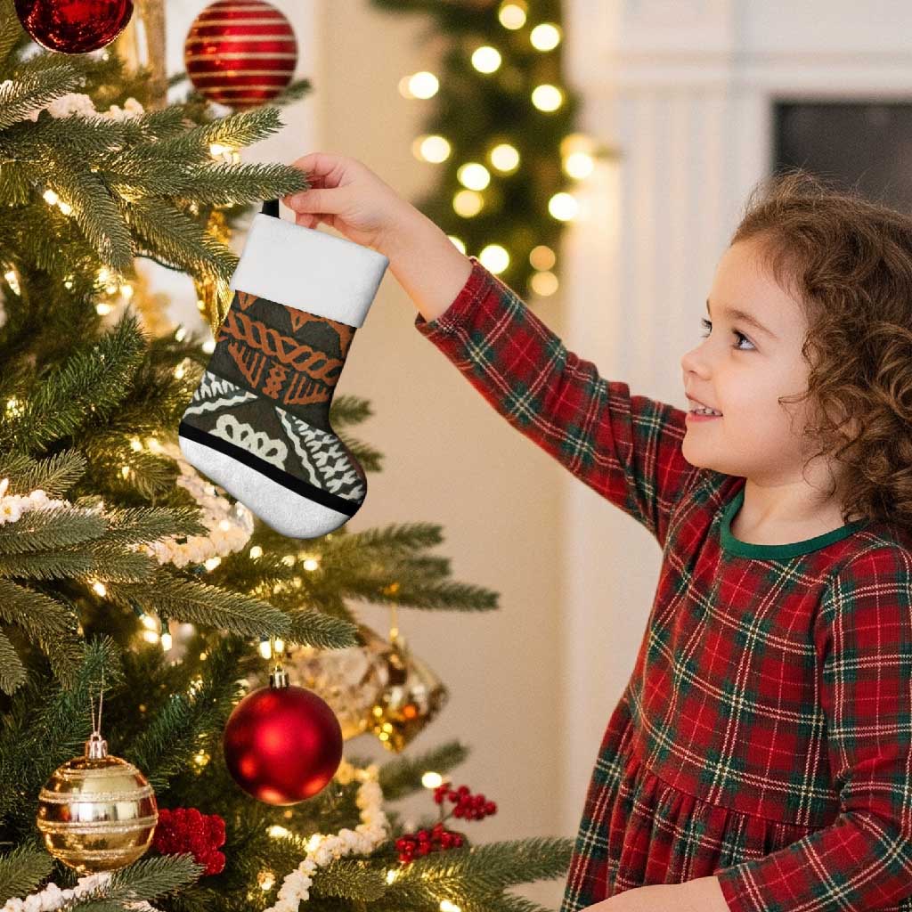 Bula Fiji Tapa Christmas Stocking Fijian Masi Vintage Vibes - Polynesian Pride