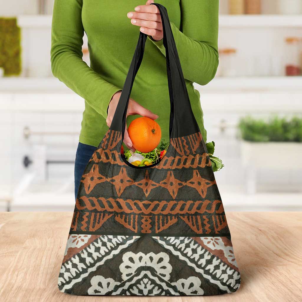 Bula Fiji Tapa Grocery Bag Fijian Masi Vintage Vibes - Polynesian Pride