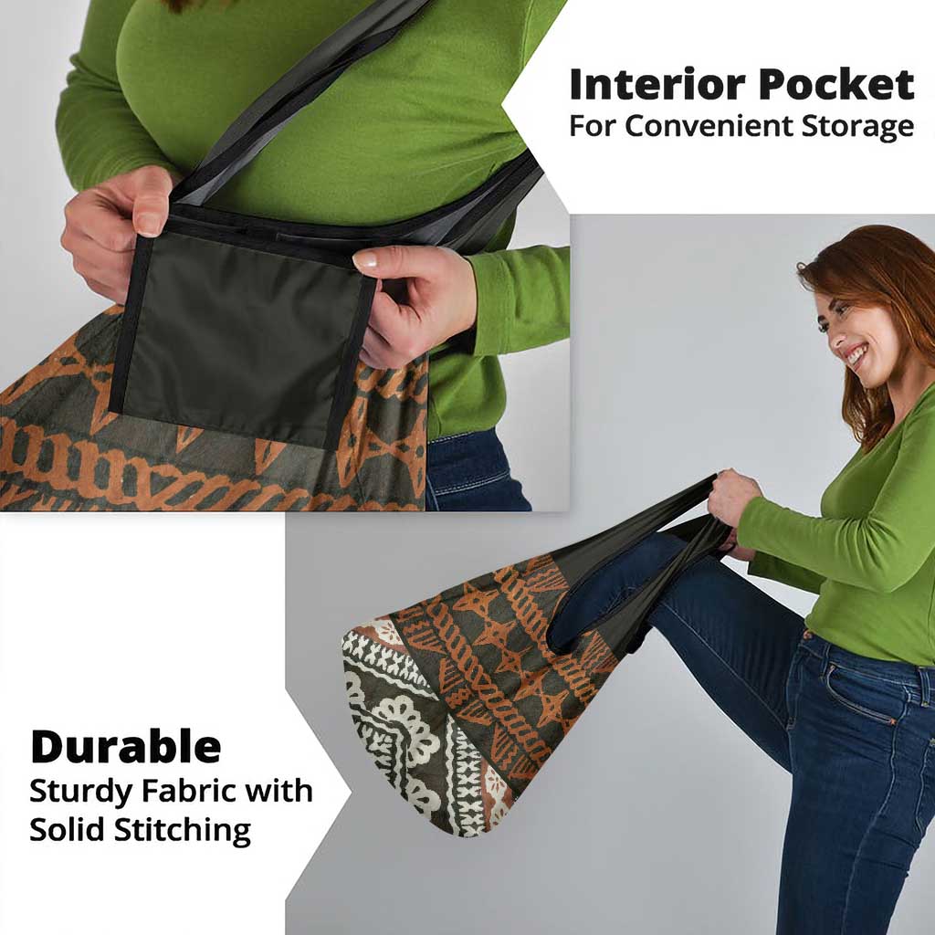 Bula Fiji Tapa Grocery Bag Fijian Masi Vintage Vibes - Polynesian Pride