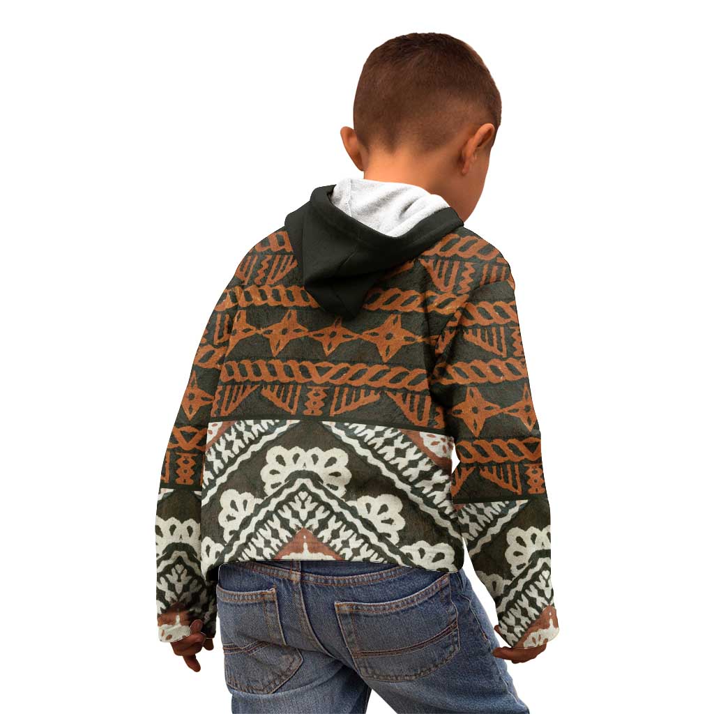 Bula Fiji Tapa Kid Hoodie Fijian Masi Vintage Vibes - Polynesian Pride