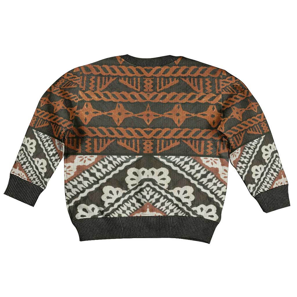 Bula Fiji Tapa Kid Ugly Christmas Sweater Fijian Masi Vintage Vibes - Polynesian Pride
