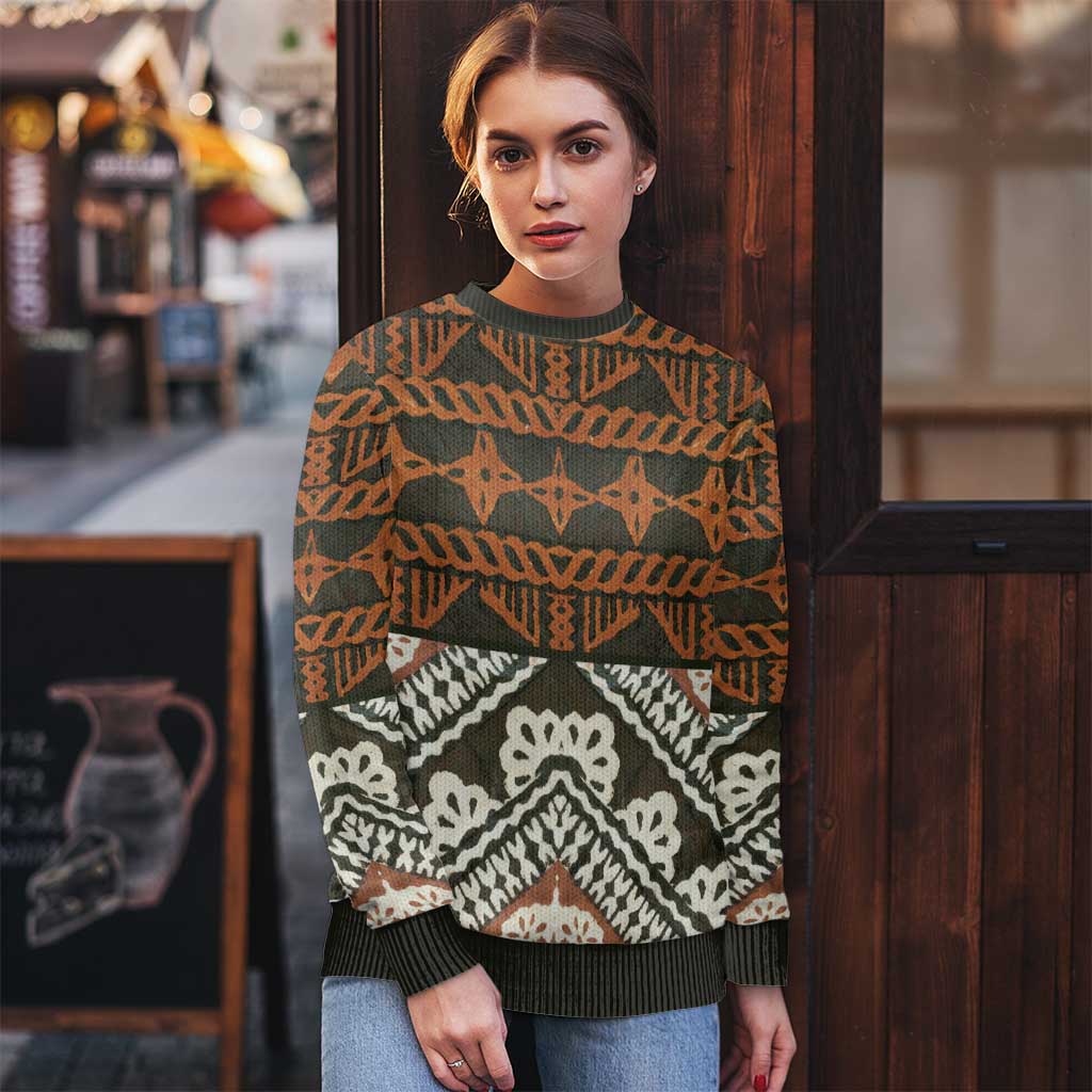 Bula Fiji Tapa Ugly Christmas Sweater Fijian Masi Vintage Vibes - Polynesian Pride