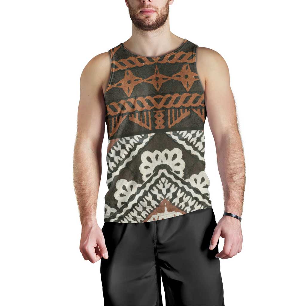 Bula Fiji Tapa Men Tank Top Fijian Masi Vintage Vibes - Polynesian Pride