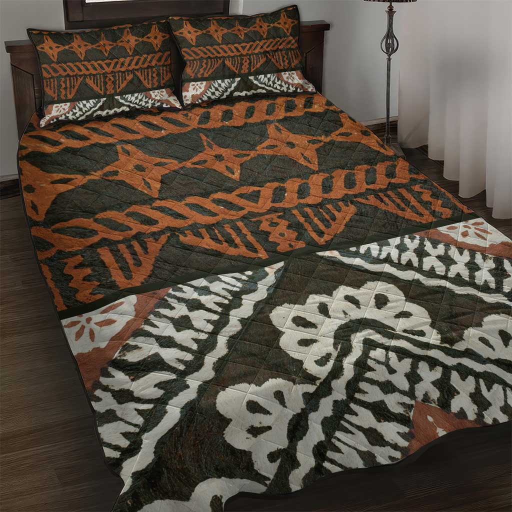 Bula Fiji Tapa Quilt Bed Set Fijian Masi Vintage Vibes - Polynesian Pride