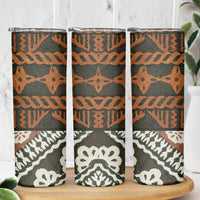 Bula Fiji Tapa Skinny Tumbler Fijian Masi Vintage Vibes - Polynesian Pride