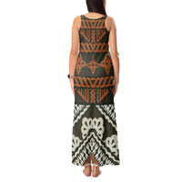 Bula Fiji Tapa Tank Maxi Dress Fijian Masi Vintage Vibes LT14 - Polynesian Pride