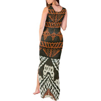 Bula Fiji Tapa Tank Maxi Dress Fijian Masi Vintage Vibes LT14 - Polynesian Pride