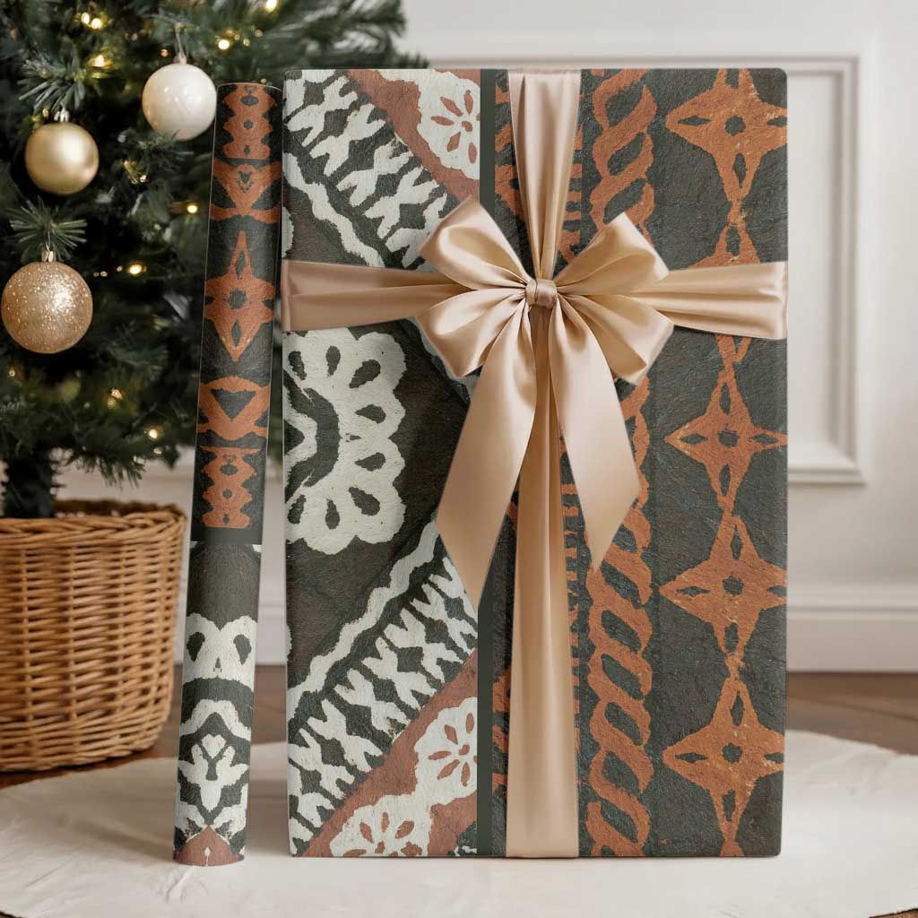 Bula Fiji Tapa Wrapping Paper Fijian Masi Vintage Vibes - Polynesian Pride