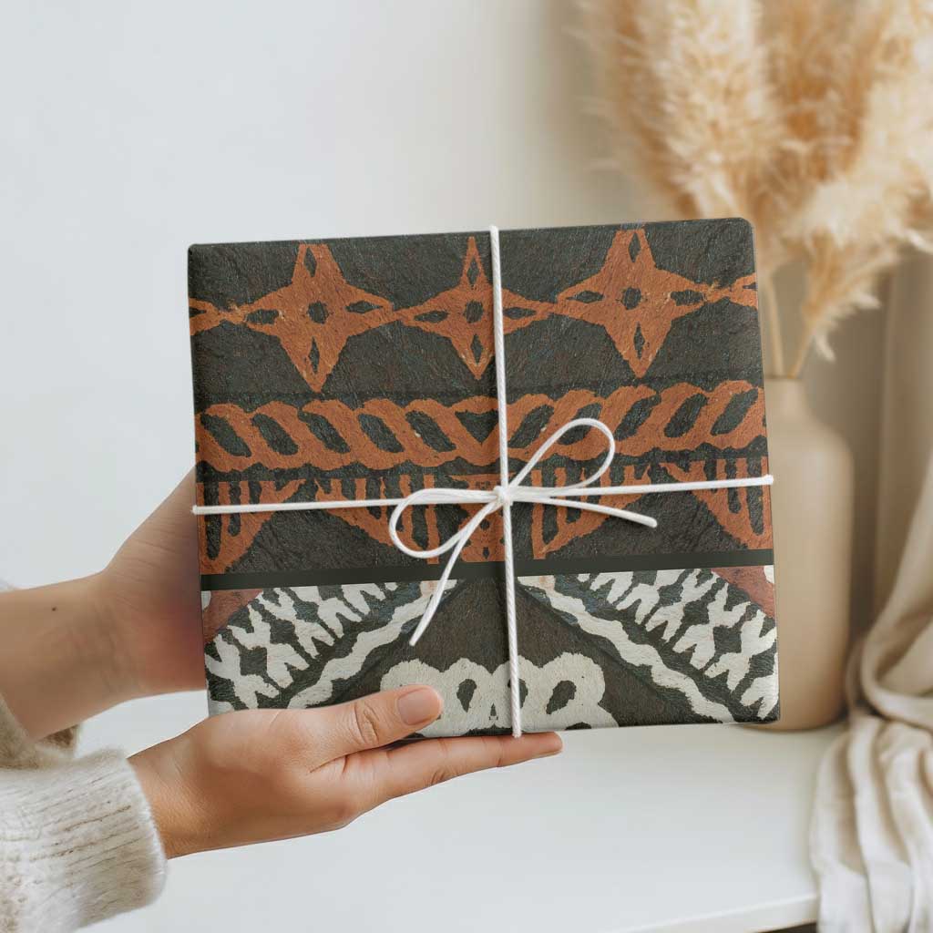Bula Fiji Tapa Wrapping Paper Fijian Masi Vintage Vibes - Polynesian Pride