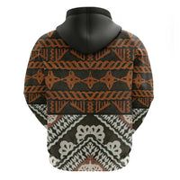Bula Fiji Tapa Zip Hoodie Fijian Masi Vintage Vibes LT14 - Polynesian Pride