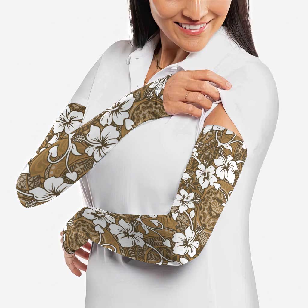 Kuvui Bula Fiji Arm Sleeves Fijian Tapa Seamless Hibiscus - Polynesian Pride