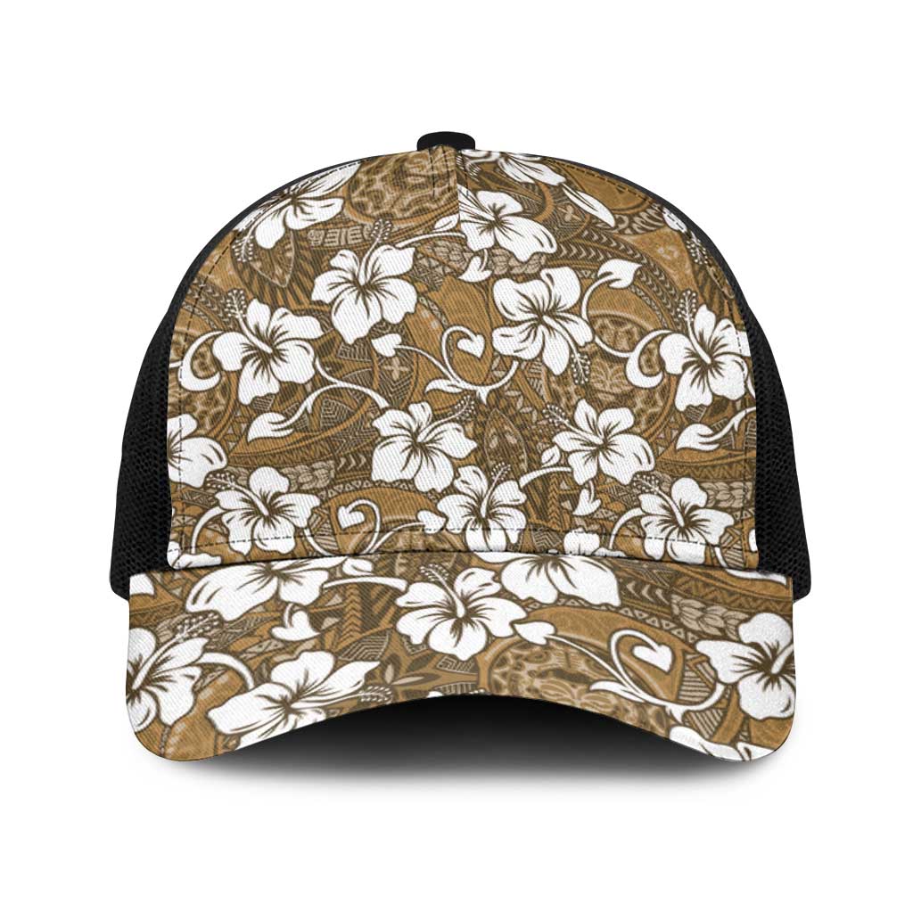 Kuvui Bula Fiji Baseball Net Cap Fijian Tapa Seamless Hibiscus - Polynesian Pride