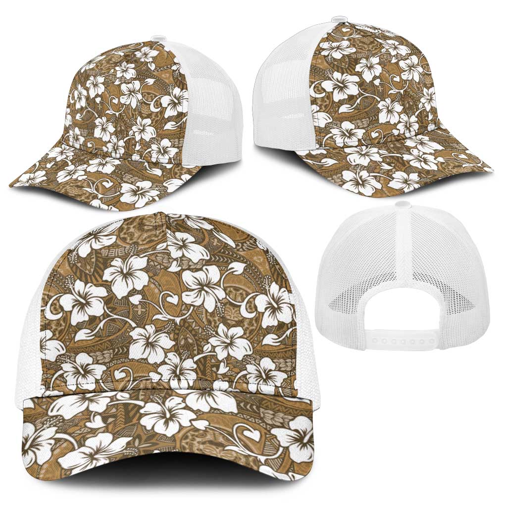 Kuvui Bula Fiji Baseball Net Cap Fijian Tapa Seamless Hibiscus - Polynesian Pride