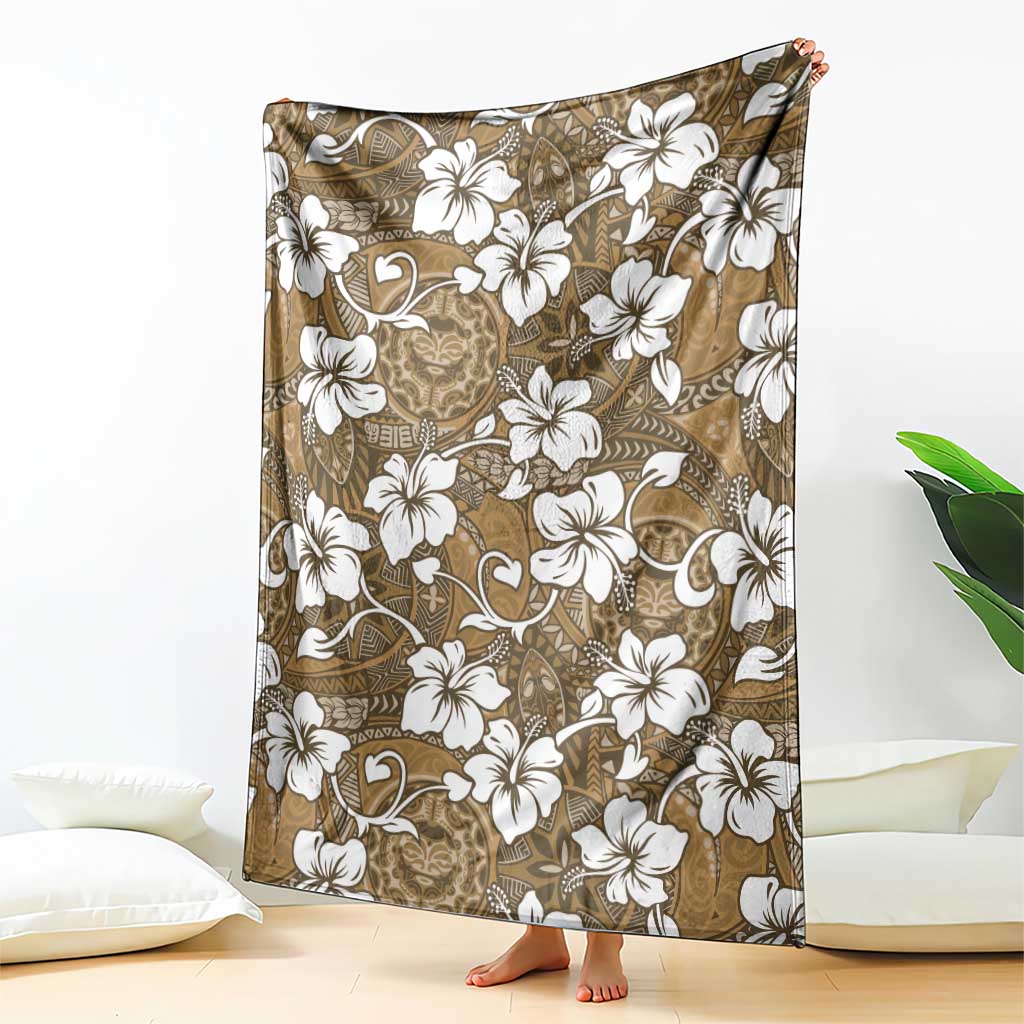 Kuvui Bula Fiji Blanket Fijian Tapa Seamless Hibiscus - Polynesian Pride