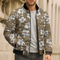 Kuvui Bula Fiji Bomber Puffer Jacket Fijian Tapa Seamless Hibiscus - Polynesian Pride