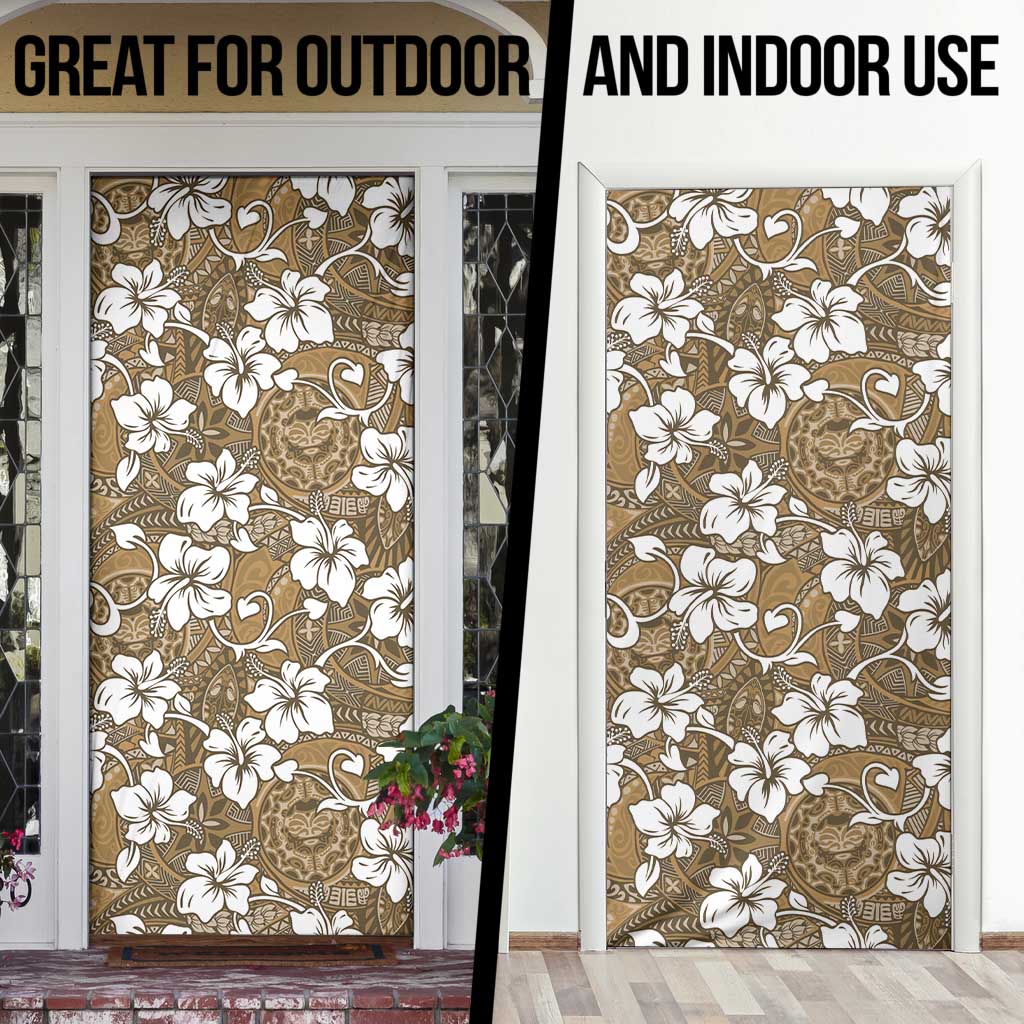 Kuvui Bula Fiji Door Cover Fijian Tapa Seamless Hibiscus - Polynesian Pride