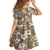 Kuvui Bula Fiji Family Matching Long Sleeve Bodycon Dress and Hawaiian Shirt Fijian Tapa Seamless Hibiscus - Polynesian Pride