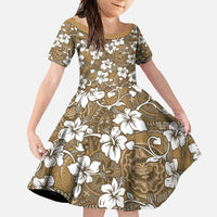 Kuvui Bula Fiji Family Matching Mermaid Dress and Hawaiian Shirt Fijian Tapa Seamless Hibiscus - Polynesian Pride