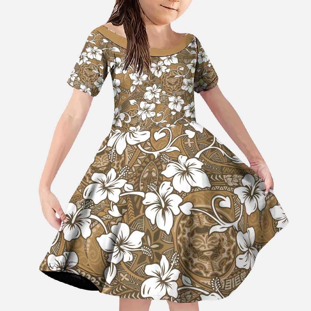 Kuvui Bula Fiji Family Matching Off Shoulder Maxi Dress and Hawaiian Shirt Fijian Tapa Seamless Hibiscus - Polynesian Pride