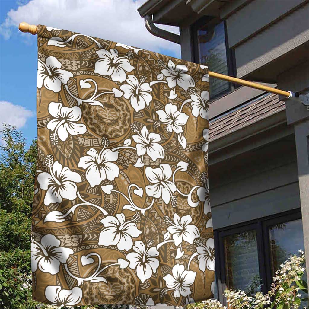 Kuvui Bula Fiji Garden Flag Fijian Tapa Seamless Hibiscus - Polynesian Pride