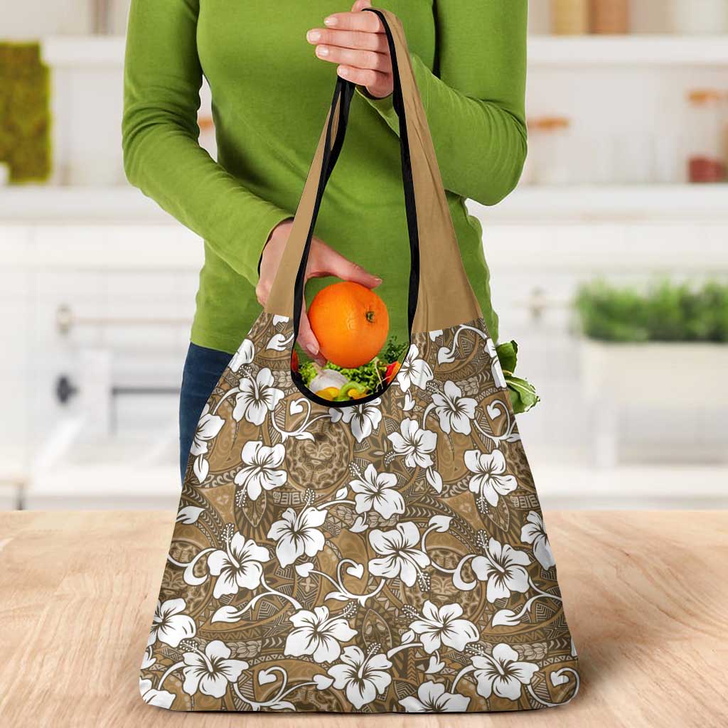 Kuvui Bula Fiji Grocery Bag Fijian Tapa Seamless Hibiscus - Polynesian Pride