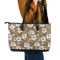 Kuvui Bula Fiji Leather Tote Bag Fijian Tapa Seamless Hibiscus LT14 - Polynesian Pride
